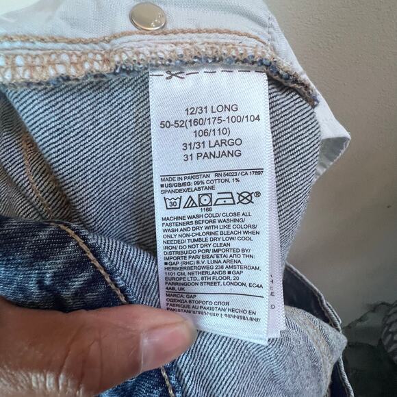 GAP Denim '90s Loose Fit Straight Leg Mid Rise Medium Wash Jeans Women's 12/31L - Picture 7 of 7